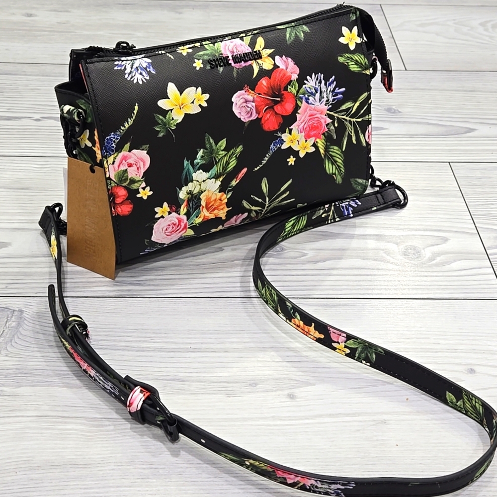 Steve Madden Black Floral Blexi Bag